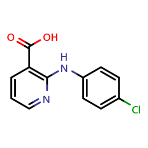 Chemical structure of 2-((4-chlorophenyl)amino)nicotinic acid , CAS 16344-26-6, AChemBlock AD254523