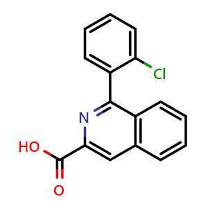 Chemical structure of 1-(2-Chlorophenyl)-3-isoquinolinecarboxylic acid , CAS 89242-09-1, AChemBlock AD254542