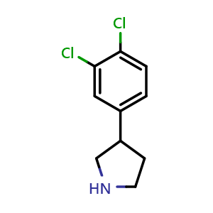Chemical structure of 3-(3,4-Dichlorophenyl)pyrrolidine , CAS 1092108-78-5, AChemBlock AD254593