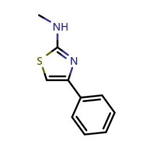 Chemical structure of N-Methyl-4-phenylthiazol-2-amine , CAS 6142-11-6, AChemBlock AD254604