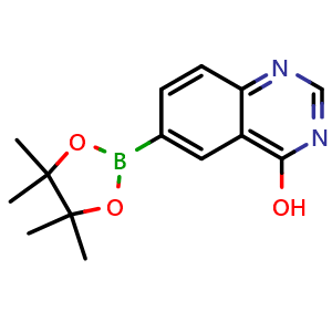 Chemical structure of 6-(4,4,5,5-Tetramethyl-1,3,2-dioxaborolan-2-yl)quinazolin-4-ol , CAS 1009303-58-5, AChemBlock AD254616
