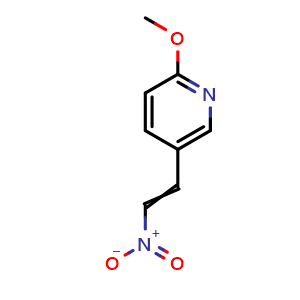 Chemical structure of 2-Methoxy-5-(2-nitroethenyl)pyridine , CAS 1051912-94-7, AChemBlock AD254644