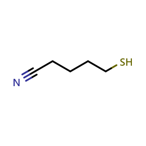 Chemical structure of 5-Mercaptopentanenitrile , CAS 1053658-37-9, AChemBlock AD254647