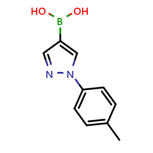 Chemical structure of B-[1-(4-Methylphenyl)-1H-pyrazol-4-yl]boronic acid , CAS 1072945-92-6, AChemBlock AD254661