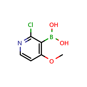 Chemical structure of (2-Chloro-4-methoxypyridin-3-yl)boronic acid , CAS 1072946-19-0, AChemBlock AD254662