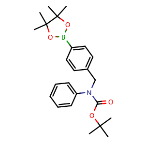 Chemical structure of 4-(N-Boc-phenylaminomethyl)benzeneboronic acid pinacol ester , CAS 1073371-71-7, AChemBlock AD254671