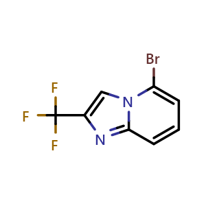 Chemical structure of 5-Bromo-2-(trifluoromethyl)imidazo[1,2-a]pyridine , CAS 1079993-39-7, AChemBlock AD254674