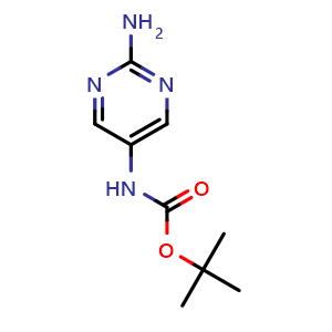 Chemical structure of tert-Butyl (2-aminopyrimidin-5-yl)carbamate , CAS 1098605-67-4, AChemBlock AD254684