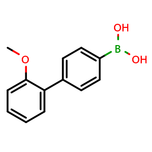 Chemical structure of 4-(2-Methoxyphenyl)phenylboronic acid , CAS 1107041-07-5, AChemBlock AD254687