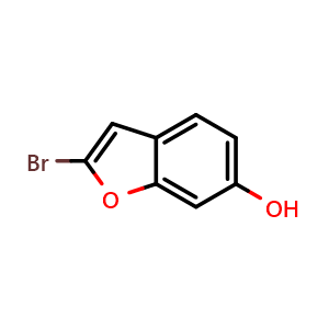 Chemical structure of 2-Bromobenzofuran-6-ol , CAS 112768-49-7, AChemBlock AD254691