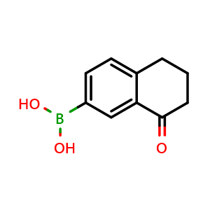 Chemical structure of (8-Oxo-6,7-dihydro-5H-naphthalen-2-yl)boronic acid , CAS 1135871-85-0, AChemBlock AD254695