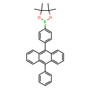 Chemical structure of 4-(10-Phenylanthracen-9-yl)phenylboronic acid pinacol ester , CAS 1143576-84-4, AChemBlock AD254699