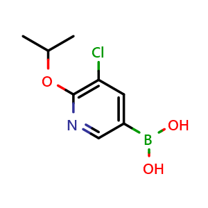 Chemical structure of B-[5-Chloro-6-(1-methylethoxy)-3-pyridinyl]boronic acid , CAS 1150114-69-4, AChemBlock AD254706