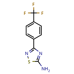 Chemical structure of 3-[4-(Trifluoromethyl)phenyl]-1,2,4-thiadiazol-5-amine , CAS 1153981-93-1, AChemBlock AD254710