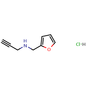 Chemical structure of N-2-Propyn-1-yl-2-furanmethanamine hydrochloride , CAS 1158633-14-7, AChemBlock AD254715