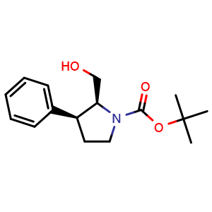 Chemical structure of [(2S,3S)-1-Boc-3-phenyl-2-pyrrolidinyl]methanol , CAS 1187592-01-3, AChemBlock AD254733