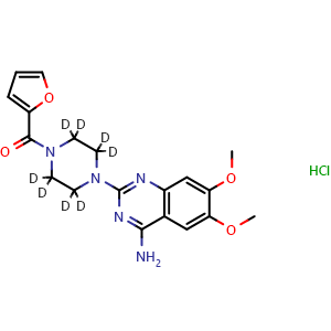 Chemical structure of Prazosin-d8 hydrochloride , CAS 1189508-34-6, AChemBlock AD254736