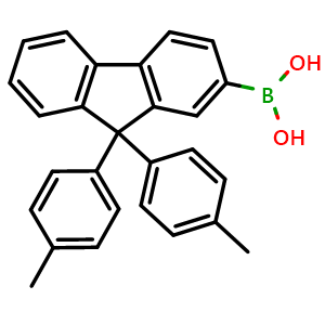 Chemical structure of [9,9-bis(4-methylphenyl)fluoren-2-yl]boronic acid , CAS 1193104-83-4, AChemBlock AD254738