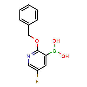 Chemical structure of 2-(Benzyloxy)-5-fluoropyridin-3-ylboronic acid , CAS 1206776-48-8, AChemBlock AD254748