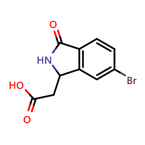 Chemical structure of 2-(6-Bromo-3-oxoisoindolin-1-yl)acetic acid , CAS 121199-17-5, AChemBlock AD254759