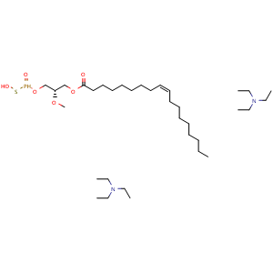 Chemical structure of (2S)-3-(((hydroxythio)hydrophosphoryl)oxy)-2-methoxypropyl oleate--triethylamine (1/2) , CAS 1217471-69-6, AChemBlock AD254765