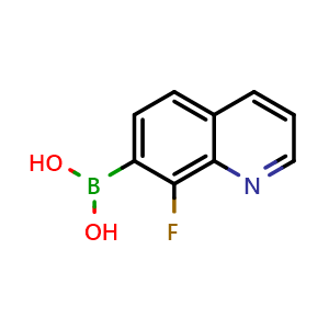 Chemical structure of 8-Fluoroquinoline-7-boronicacid , CAS 1217500-71-4, AChemBlock AD254766
