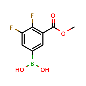 Chemical structure of 3,4-Difluoro-5-(methoxycarbonyl)phenylboronicacid , CAS 1217500-74-7, AChemBlock AD254767