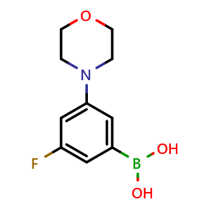 Chemical structure of (3-Fluoro-5-morpholinophenyl)boronic acid , CAS 1217500-95-2, AChemBlock AD254769