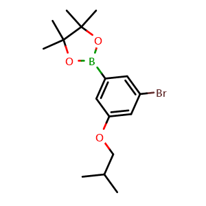 Chemical structure of 3-Bromo-5-isobutoxyphenylboronic acid pinacol ester , CAS 1218789-48-0, AChemBlock AD254774