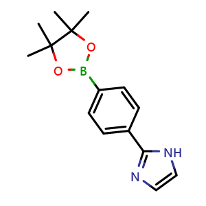 Chemical structure of 2-(4-(4,4,5,5-Tetramethyl-1,3,2-dioxaborolan-2-yl)phenyl)-1H-imidazole , CAS 1229584-17-1, AChemBlock AD254802