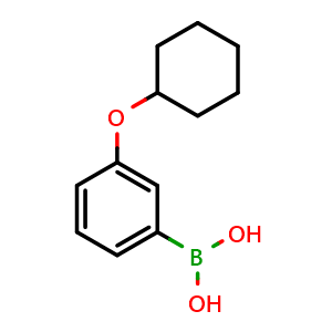 Chemical structure of [3-(Cyclohexyloxy)phenyl]boronic acid , CAS 1236190-86-5, AChemBlock AD254803