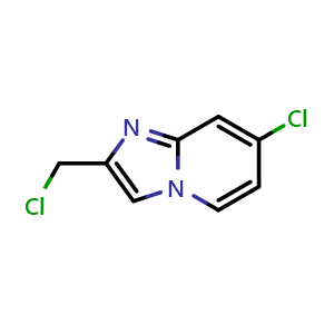 Chemical structure of 7-Chloro-2- (chloromethyl) imidazolo [1,2-a] pyridine , CAS 124168-59-8, AChemBlock AD254810