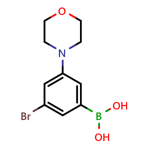 Chemical structure of (3-bromo-5-morpholinophenyl)boronic acid , CAS 1256355-10-8, AChemBlock AD254837