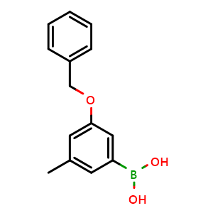 Chemical structure of (3-(benzyloxy)-5-methylphenyl)boronic acid , CAS 1256355-61-9, AChemBlock AD254841