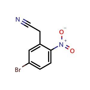 Chemical structure of 2-(5-bromo-2-nitrophenyl)acetonitrile , CAS 125914-22-9, AChemBlock AD254851