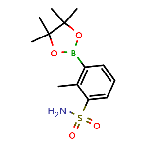 Chemical structure of 2-Methyl-3-(4,4,5,5-tetramethyl-1,3,2-dioxaborolan-2-yl)benzenesulfonamide , CAS 1261295-10-6, AChemBlock AD254856