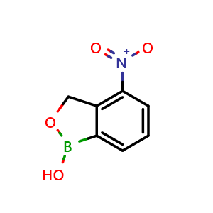 Chemical structure of 4-Nitrobenzo[c][1,2]oxaborol-1(3H)-ol , CAS 1285533-35-8, AChemBlock AD254868