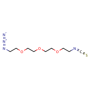 Chemical structure of 13-Azido-1-thioxo-5,8,11-trioxa-2-azatridec-1-ene , CAS 1310686-23-7, AChemBlock AD254886