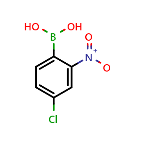 Chemical structure of (4-chloro-2-nitrophenyl)boronic acid , CAS 1312921-23-5, AChemBlock AD254890