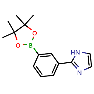 Chemical structure of 2-[3-(tetramethyl-1,3,2-dioxaborolan-2-yl)phenyl]-1H-imidazole , CAS 1313049-30-7, AChemBlock AD254891