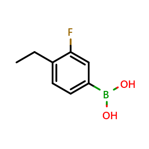 Chemical structure of (4-ethyl-3-fluorophenyl)boronic acid , CAS 1318760-09-6, AChemBlock AD254901