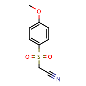 Chemical structure of 2-((4-Methoxyphenyl)sulfonyl)acetonitrile , CAS 132276-87-0, AChemBlock AD254903