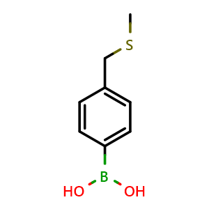 Chemical structure of {4-[(methylsulfanyl)methyl]phenyl}boronic acid , CAS 1332652-65-9, AChemBlock AD254909