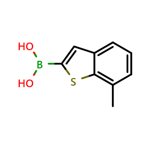 Chemical structure of (7-Methyl-1-benzothiophen-2-yl)boronic acid , CAS 1340599-91-8, AChemBlock AD254919