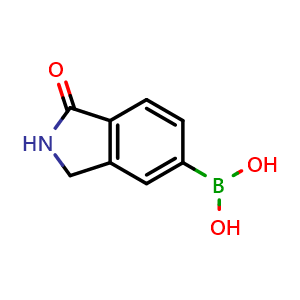 Chemical structure of (1-Oxo-2,3-dihydro-1H-isoindol-5-yl)boronic acid , CAS 1346526-56-4, AChemBlock AD254928