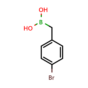 Chemical structure of (4-Bromobenzyl)boronic acid , CAS 1350513-44-8, AChemBlock AD254933
