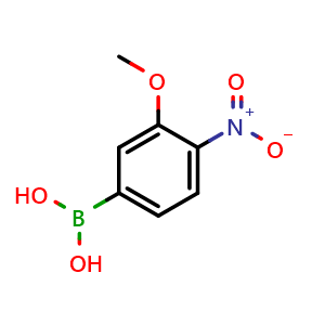 Chemical structure of 3-Methoxy-4-nitrophenylboronic acid , CAS 1377248-58-2, AChemBlock AD254965