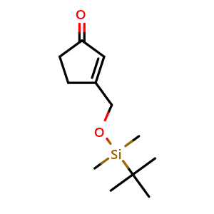 Chemical structure of 3-[[(tert-Butyldimethylsilyl)oxy]methyl]-2-cyclopentenone , CAS 140840-85-3, AChemBlock AD254994