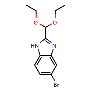 Chemical structure of 5-Bromo-2-(diethoxymethyl)benzimidazole , CAS 1410421-95-2, AChemBlock AD254995