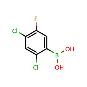 Chemical structure of 2,4-Dichloro-5-fluorophenylboronic acid , CAS 1417914-09-0, AChemBlock AD255013